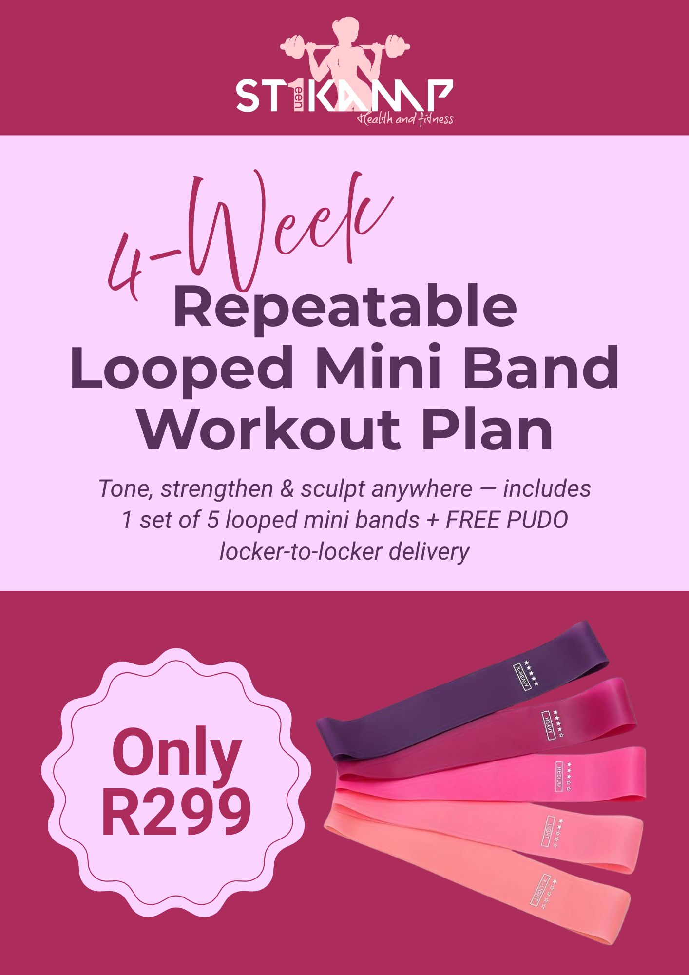 Looped Mini Band Workout Plan + Band Set (FREE Delivery) - Image 2
